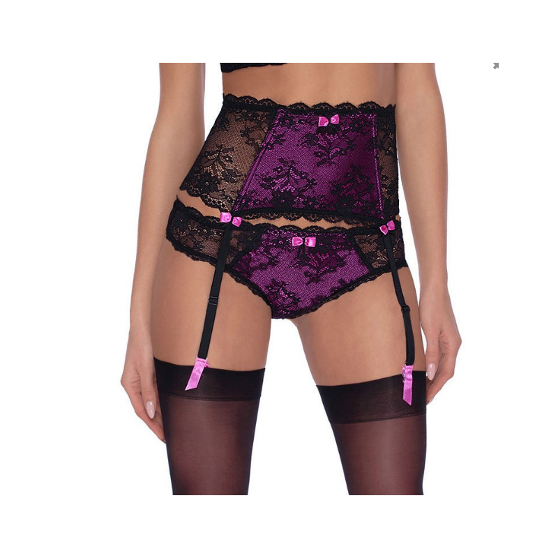 Rose Fifii black and purple thong